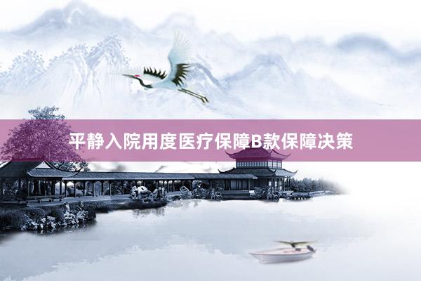 平静入院用度医疗保障B款保障决策